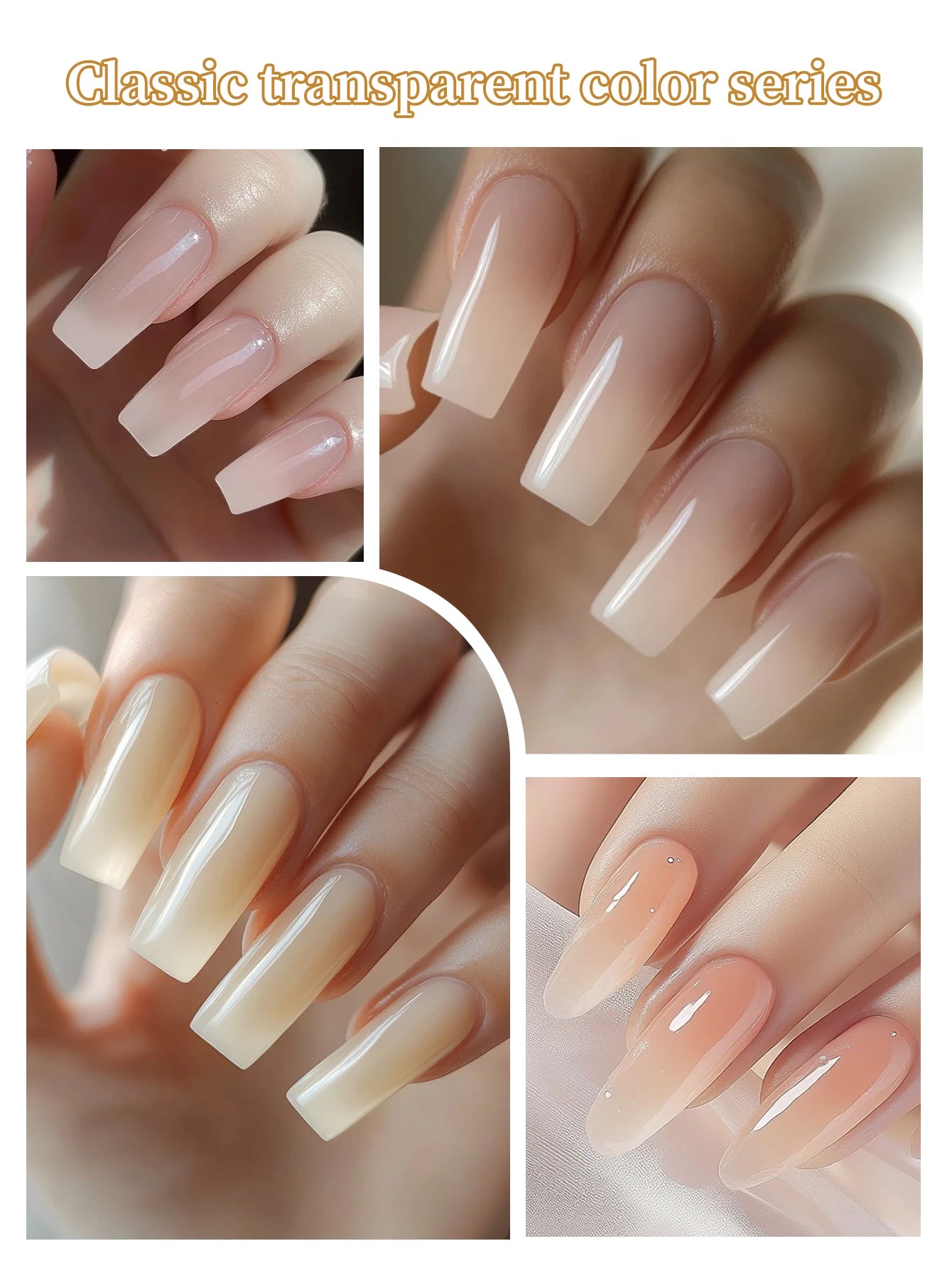 24Pcs 15ML Ice-through Color Gel Nail Polish Semi Permanent Nail Art Soaking UV LED Nail Salon DIY Nail Salon Gel For Spring