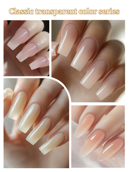 24Pcs 15ML Ice-through Color Gel Nail Polish Semi Permanent Nail Art Soaking UV LED Nail Salon DIY Nail Salon Gel For Spring