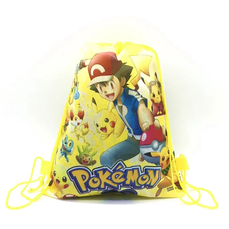 12/24 Pokemon Pikachu Non-woven Fabric Backpack Pattern Gift Bag Non-woven Fabrics Shopping Bag Theme Party Drawstring Backpack