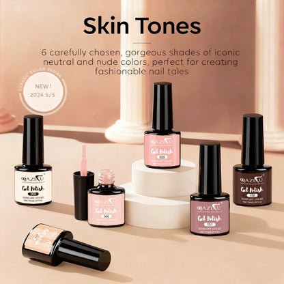 6Pcs Gel Nail Polish Set Milk Tea Popular Color UV Lamp Nail Gel for Nail Art Easy Apply & Soak Off DIY Home Manicure Salon Use