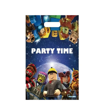 Hot Roblox Disposable Tableware Tableware Set Tablecloth Napkins Candy Box Gift Bag Kids Birthday Party Supplies Gifts