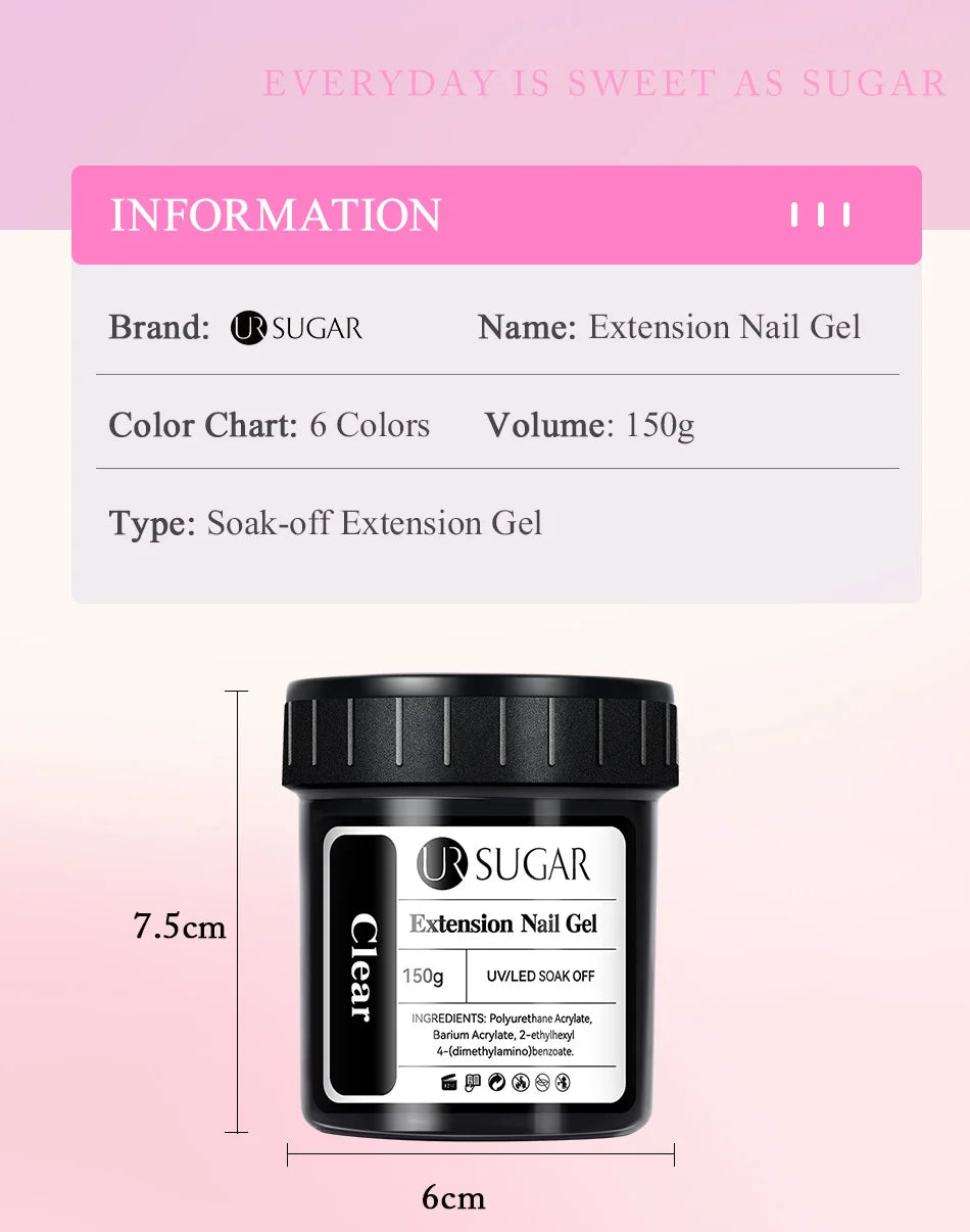 UR SUGAR 150g Rubber Base Gel Nail Polish Sparking Aurora Glitter Rubber Varnish Soak Off Semi permanent UV LED Gel Manicure