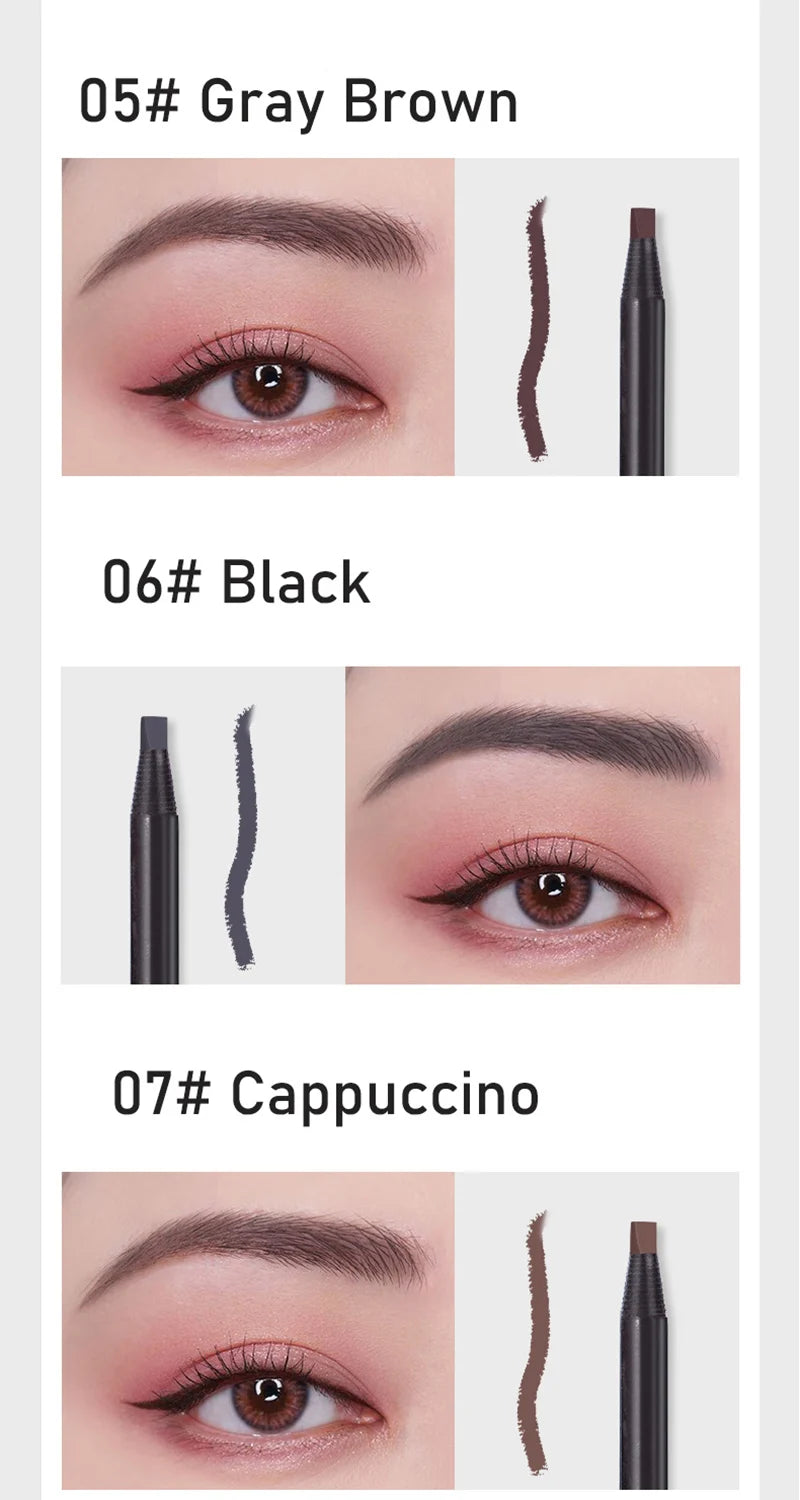 HAOZHUANG  Waterproof Long Lasting Eyebrow Pencils with Soft Brush Eyebrows Makeup Tool Permanent Makeup Tattoo Accessories