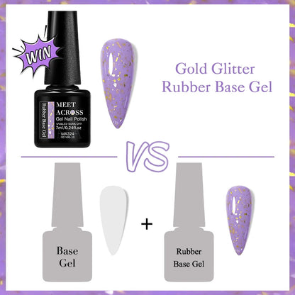 7ml Milk White Rubber Base Gel Silver Gold Pink Foils Glitter Base Coat Semi-Permanent Nail Art Gel Varnish For Nails Manicure