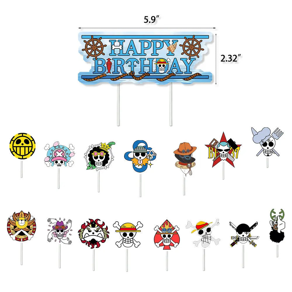 One Piece Birthday Party Decoration Kit – Plates, Cups & Balloons