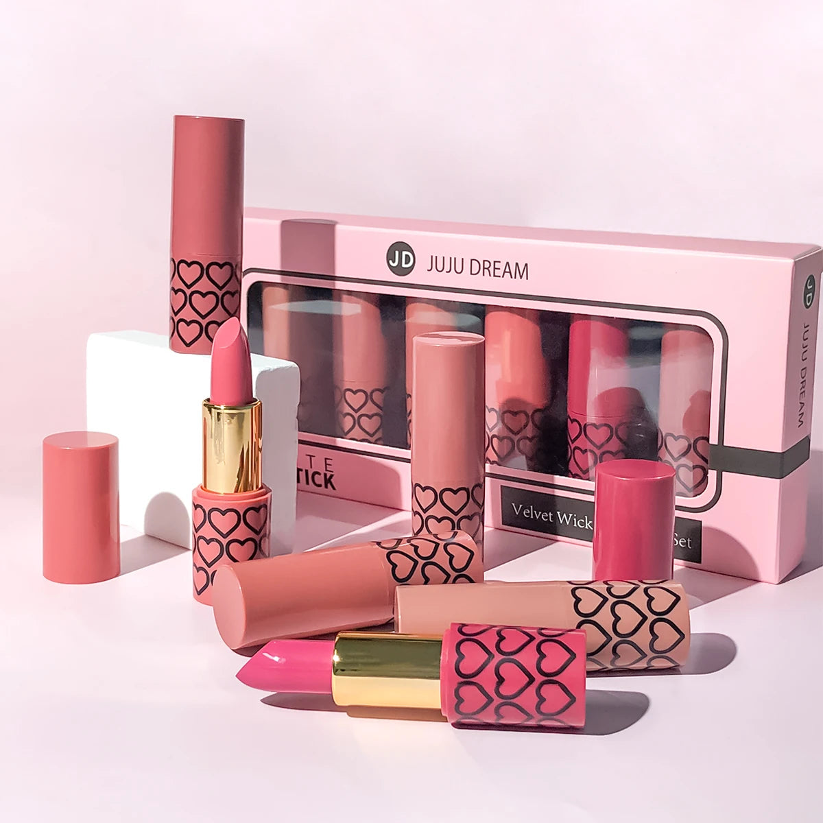 6 Colors Glitter Matte Lipstick.