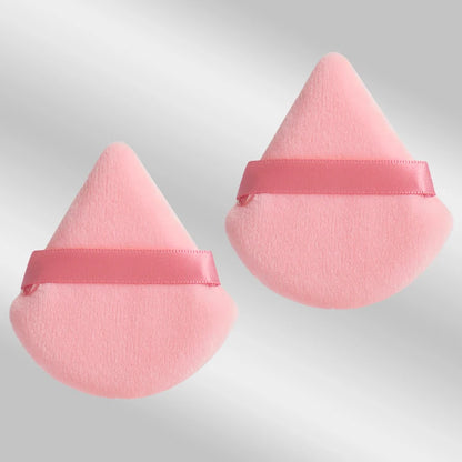 2 件 Triangle Powder Puff Face Makeup Sponge Soft Velvet Cosmetic Puff Blender Beauty Foundation Sponge Make up Accessories