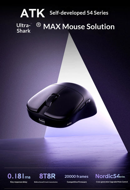 NEW ATK U2/V2 PAW3950 8K Wireless Gaming Mouse 3mode Double 39g Lightweight E-Sport Mouse Custom Accessory Computer Office Work