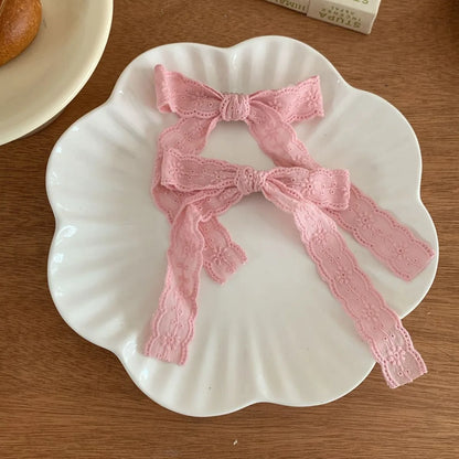 Embroidered Lace Hair Bow.