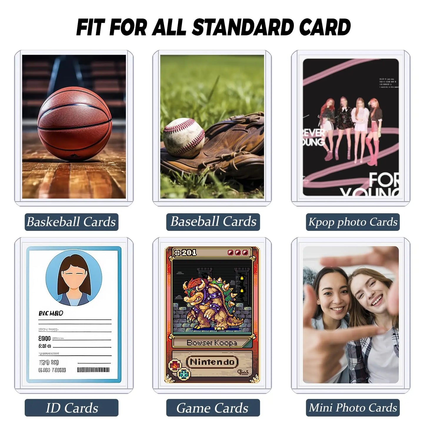 100-600pcs Card Sleeves Hard Soft Card Holder Covered With Protective Filmclear Trading Protectors For Pokmone Football Gamecard