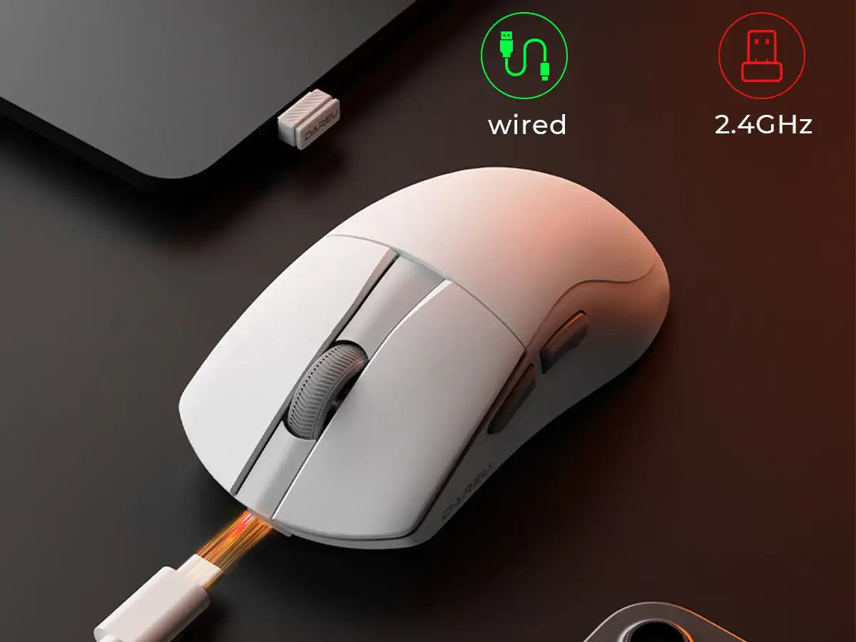 DAREU Tri-mode Wireless 8Khz Gaming Mouse 2.4G Wired 35g Lightweight 30000 DPI AIM-750 Sensor Macro Gamer Mouse Accessories