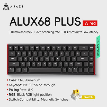 AJAZZ AK680 MAX/V2 Mechanical Keyboard HE Hall Effect Switch 60% 8k/1K RGB Wired/Wireless Gaming Rapid Trigger Magnetic Keyboard