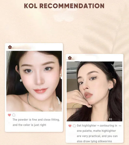 Judydoll Facial Highlighter Makeup Palette Face Matte Shadow Lasting Glow Brighten Contour Shimmer Powder 3D Nose Cosmetic