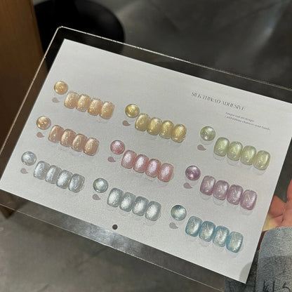 ZH Super Bright 12 Constellations Cat Eye Gel Nail Polish 2025 New Autumn Winter Whitening Glass Bead Nail Art Nail Supplies