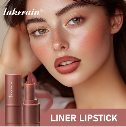 Lakerain Lip Liner Matte Black Brown Velvet Lipstick Waterproof Non Sticky Contouring Tint Lipliner Crayon Lip Makeup