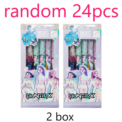 Cute High-Value Press Erasable Gel Pens, Kpop Girls Design 0.5mm, Creative Student School Stationery Supplies Gift
