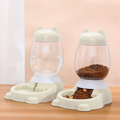 HOOPET 2025 New Cat Bowl 3 Colors Pet Automatic Feeder Dog Drinking Bowl Dispenser for Puppy Cat Food Water Bowl Pet Accessaries