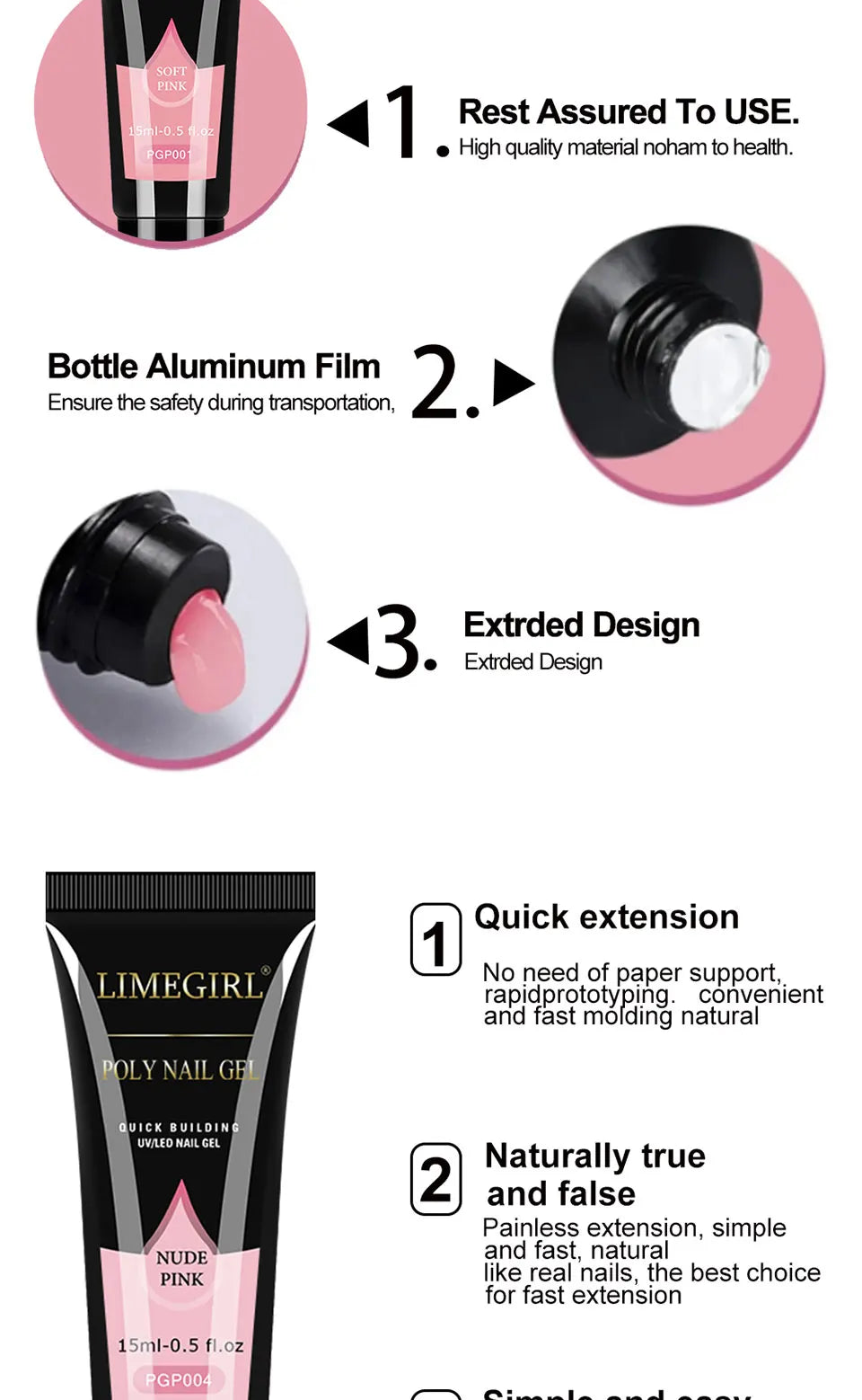 LIMEGIRL 8ml Gel Nail Polish Kit with UV Nail Lamp Electric Nail Drill UV Soaking Gel Base and Top Coat Gel Polish Nail Tool Kit