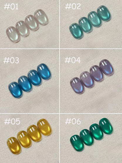 ZH Super Bright 12 Constellations Cat Eye Gel Nail Polish 2025 New Autumn Winter Whitening Glass Bead Nail Art Nail Supplies