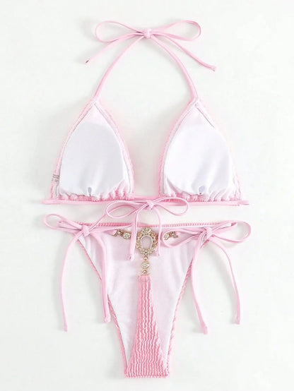 Sexy Three-Point Bikini Swimsuit Hot Sale Of The Season New Women's Split Design Cross-Border Swimwear Attractive And Fashionabl
