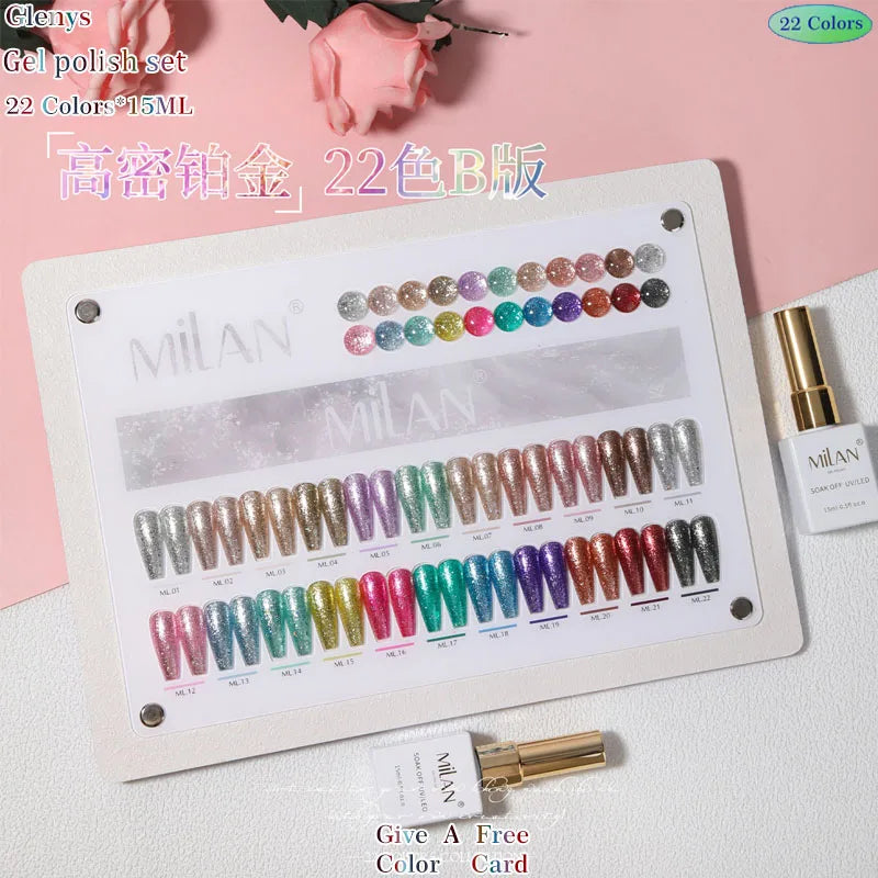 Glenys 22 color series nail polish glue, full network popular color, full immersion gel nail salon, nail art varnish set