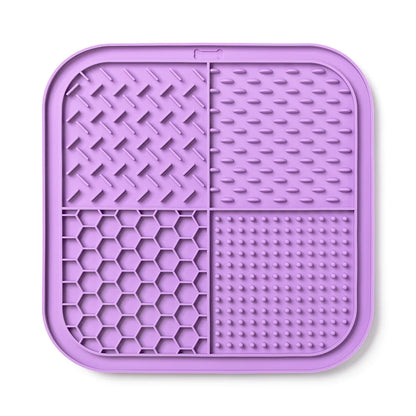 BPA-Free Silicone Pet Lick Mat: 4-Texture Slow Feeder with Powerful Suction Cups