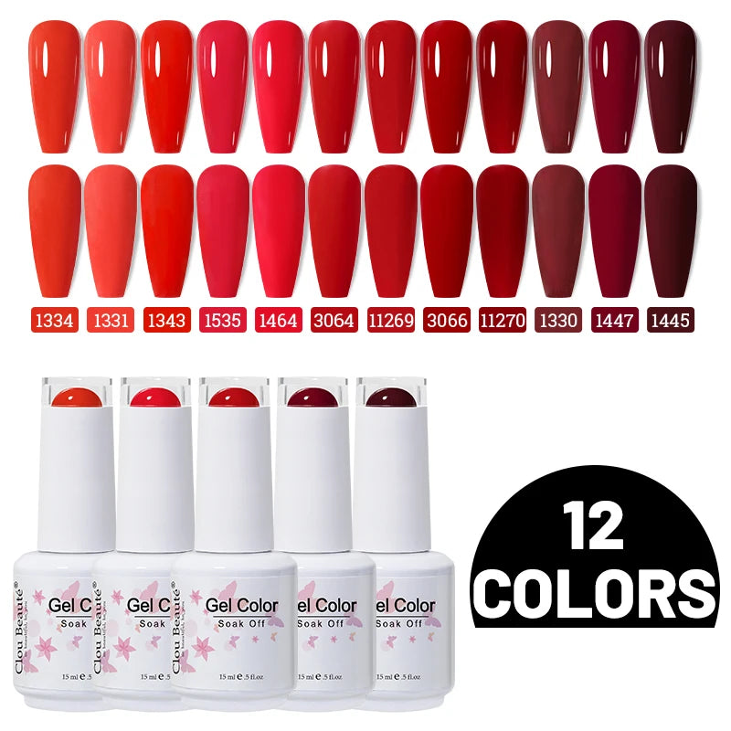 Clou Beaute 10/12/20/24pcs Gel Nail Polish Set Color 15ml White Glass Bottle Nail Art Kit Semi Permanent Gellack Nail Varnish