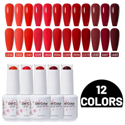 Clou Beaute 10/12/20/24pcs Gel Nail Polish Set Color 15ml White Glass Bottle Nail Art Kit Semi Permanent Gellack Nail Varnish