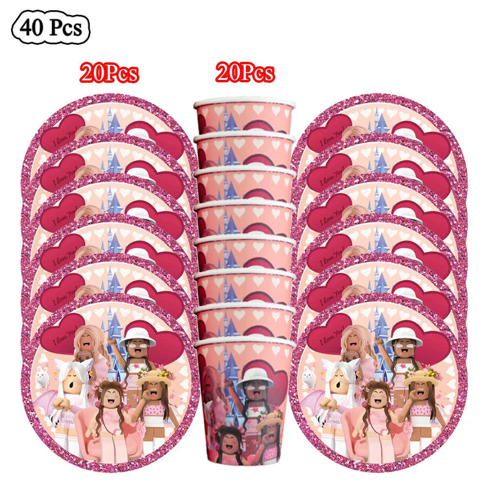 Pink Roblox Birthday Set 🎉🤖