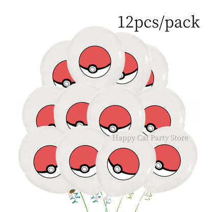 Pokemon Latex Balloons Birthday Party Decor Cartoon Pikachu Balloon Poke Ball Balloons Baby Shower Kids Favor For Party Supplies