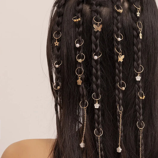 Golden Butterfly Hair Charms.