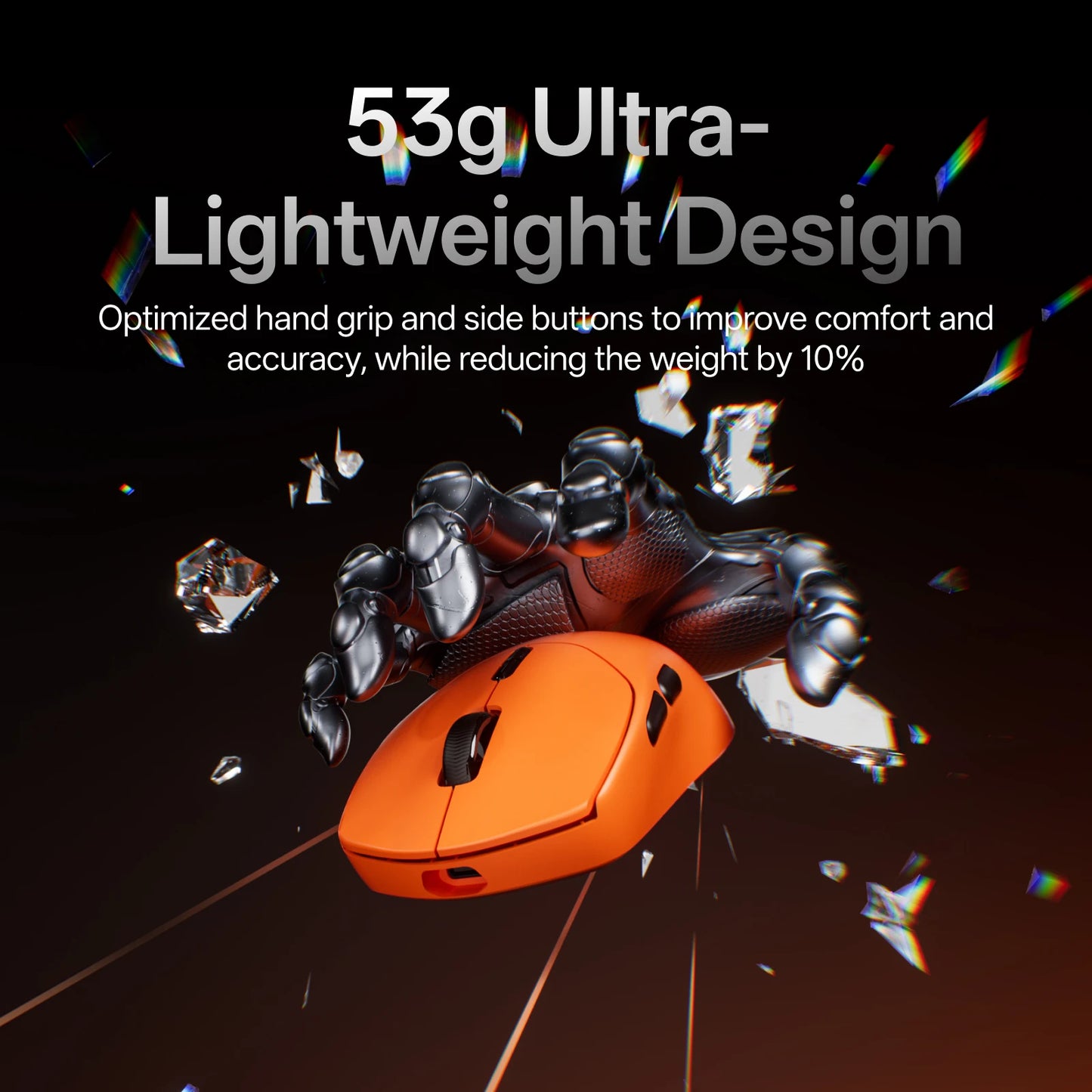 Rapoo VT1 MAX GEN-2 Wireless Gaming Mouse True 8K Wireless Polling Rate 53g Ultra Lightweight Up to 750Hr Battery Life