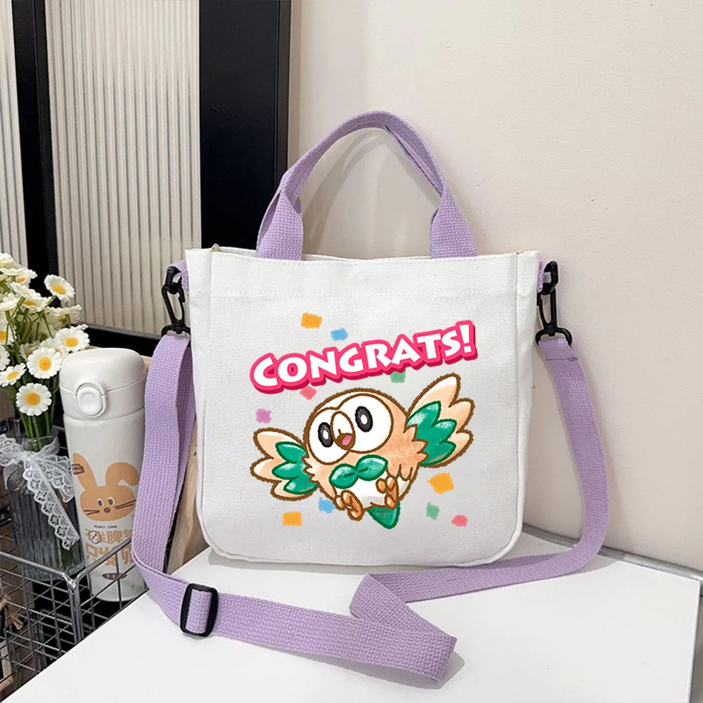 Pokémon Handbag Cartoon Children's Shoulder Bag Boys Girls Tote Bag Child Canvas Handbags Anime Crossbody Bag New Kids Gifts