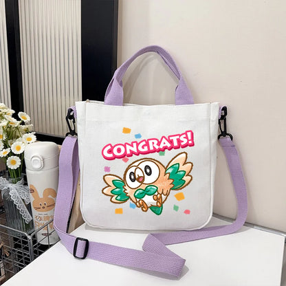 Pokémon Handbag Cartoon Children's Shoulder Bag Boys Girls Tote Bag Child Canvas Handbags Anime Crossbody Bag New Kids Gifts