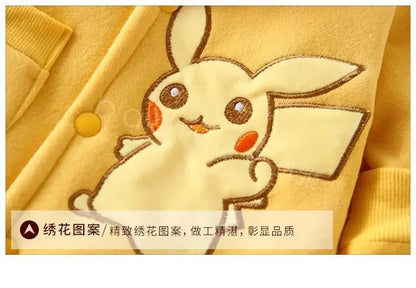 New Cute Cartoon Pokemon Pikachu Baby Pyjamsa Newborn Winter Long-Sleeved Kids Rompers Clothing Babies Toddler'S Clothes  Onesie