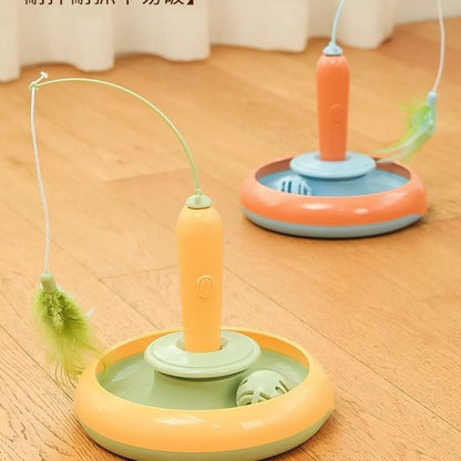 Multifunctional Electric Cat Toy Sturdy Design Self Rotating Interactive Cat Toy Reusable Self Rotating Teaser