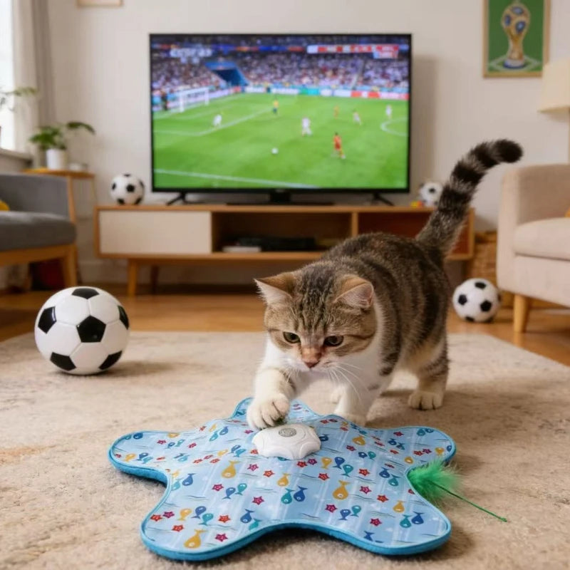Electric Cat Turntable Automatic Intelligent Cat Funny Stick Sports Consumption Pet Toy Motion Activated Moving Cat Funny Stick