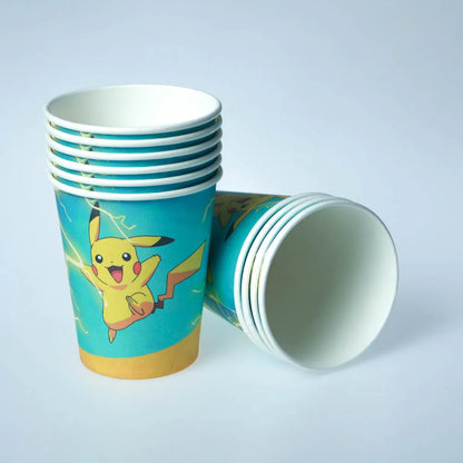 60pcs Pokemon Tableware Pikachu Birthday Decoration Disposable Cups Plates Napkins Happy Birthday Baby Shower Supplies Toys ﻿