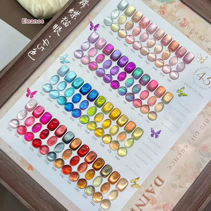 Eleanos 45pcs 9D Glitter Cat Eye Gel Polish Gel Nail Polish Varnishes Set UV Soak Off Gellak Nail Art Magnetic Manicure Gel 15ml