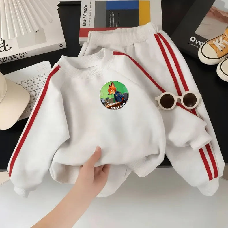 2026 Spring Boys and Girls Long Sleeve Clothes Sets Kids O Neck Hoodies and Long Pants 2pcs Suit Children Casual Sweatshirts Set