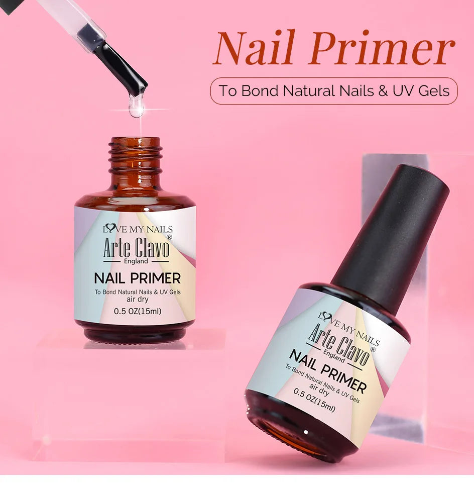 Arte Clavo 15ml Nail Primer Fast Air Dry Base Cleaning Agents UV Gel Polish Dehydrate Primer Base Coat Balance Fluid Acid Free