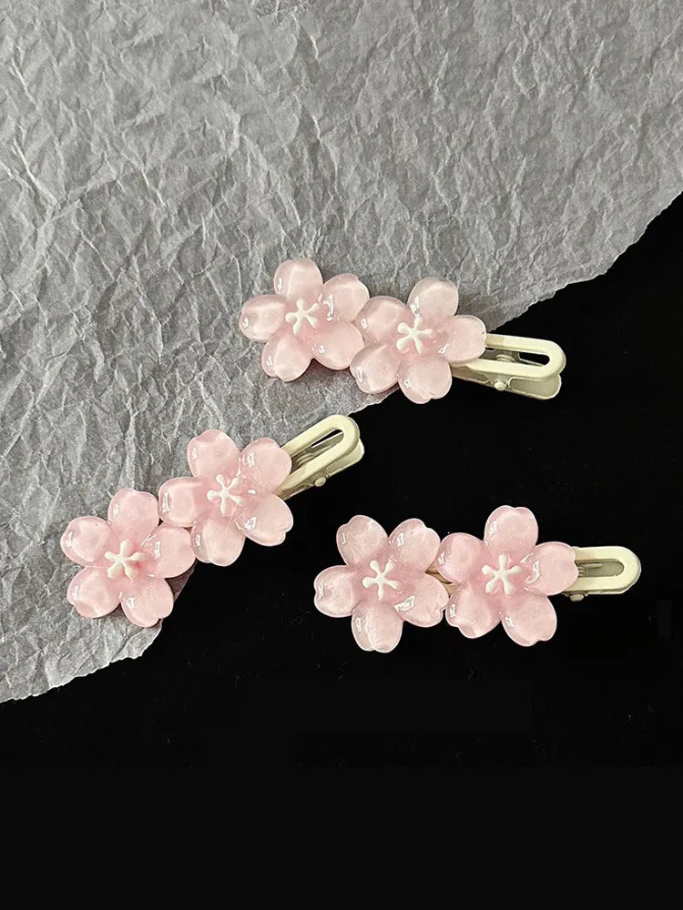 Jelly Cherry Blossom Hair Clips.