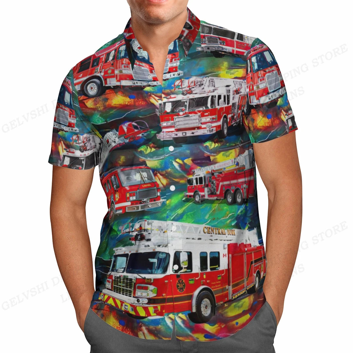 Summer Hawaiian Shirts Fish Printed Shirt Men Women Fashion Short Sleeve Blouse Men's Vocation Lapel Beach Camisas Sea