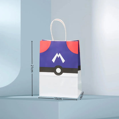Pokemon Gift Bags Pikachu Hand-held Paper Packing Treat Bag Anime Kraft Paper Bag Gift Packaging Party Festive Supplies Kids Toy