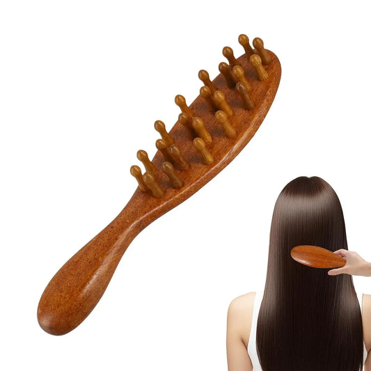 Loc Brush for Dreads Wooden Massage Comb Scraping Massage Tools Wide Tooth Comb Suitable for Scalp Care and Hair Styling
