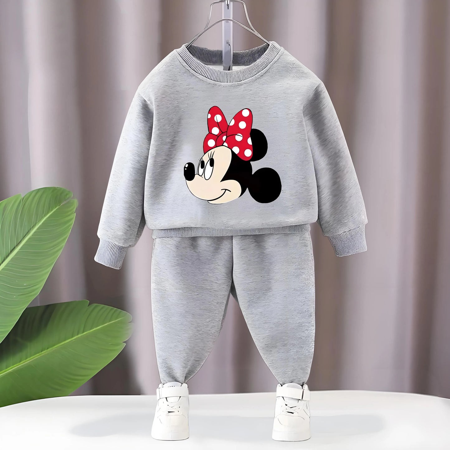 Baby Girls Long Sleeve Pullover and Trousers Two Piece Sets DISNEY Fall Children's Hoodies Set Kids Casual Sweatsuits New