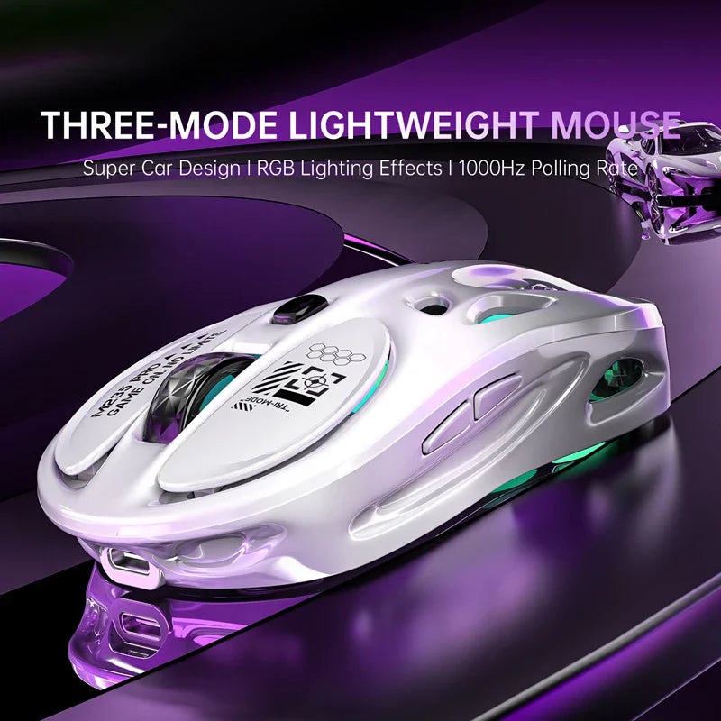 Lenovo Tri-mode Wireless Bluetooth Mouse Lightweight Computer Rgb Illuminated Gaming Mouse Portable Tablet Universal Mouse