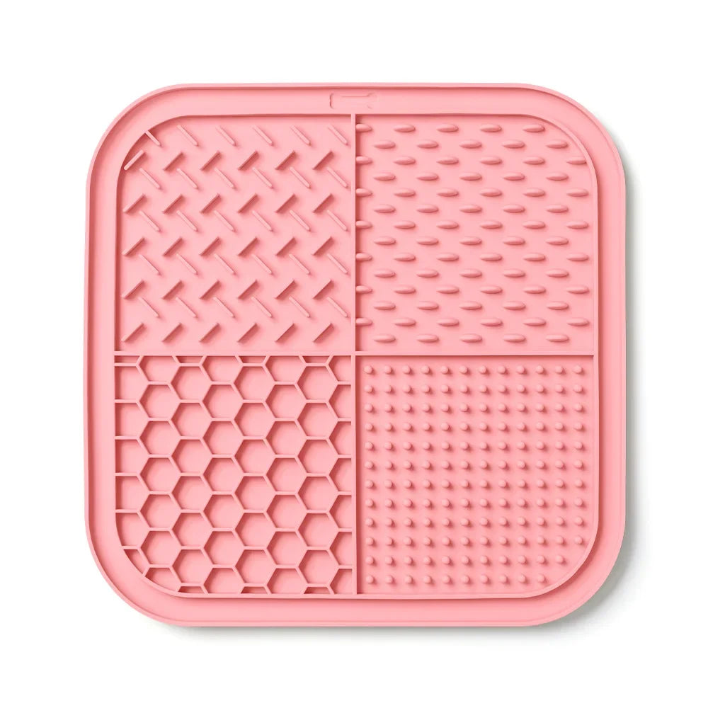 BPA-Free Silicone Pet Lick Mat: 4-Texture Slow Feeder with Powerful Suction Cups