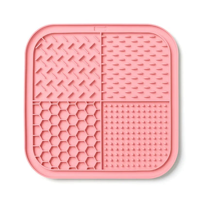 BPA-Free Silicone Pet Lick Mat: 4-Texture Slow Feeder with Powerful Suction Cups