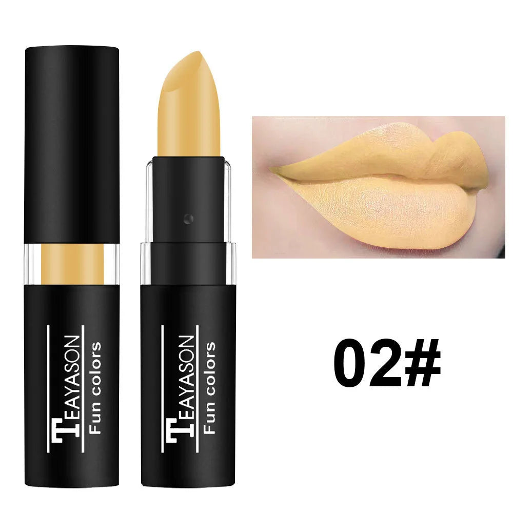 Punk Dark Wine Red Lipsticks Waterproof Easy To Color Makeup Sexy Red Lipstick Matte White Black Lip Gloss Facial Body Painting